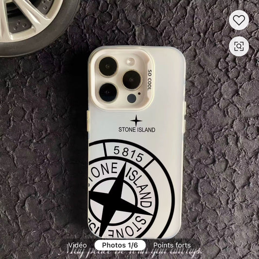 COQUE STONE ISLAND WHITE & BLACK