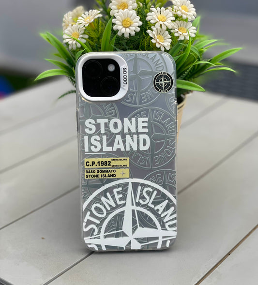 COQUE STONE ISLAND WHITE SILVER